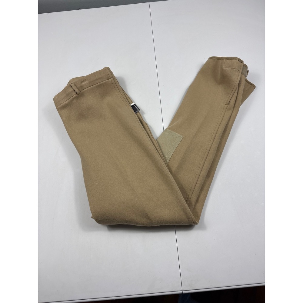 Perris Riding Apparel Tan Equestrian Breeches Womens Medium Knee Patch Pants - Picture 6 of 13